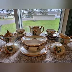 Vintage 1940s Mini Tea & Dishes Japanese Lusterware 18pc Set